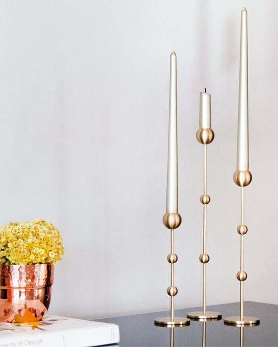 Brazen Society Tall Brass Candlesticks