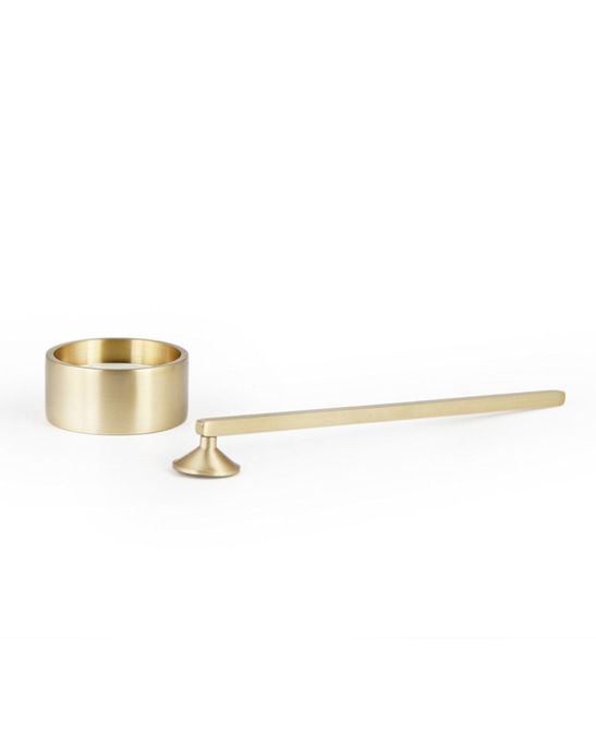 Brazen Stylish Brass Tealight & Candle Extinguisher Set