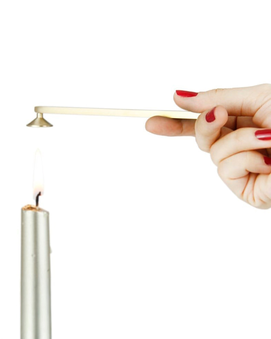 Brazen Stylish Brass Tealight & Candle Extinguisher Set