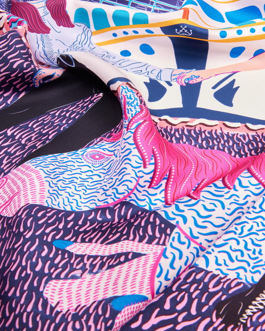 Castor & Pollux Printed Scarf in Silk