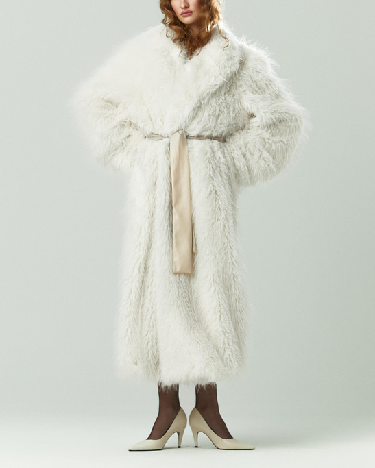 Cloud White Fur Coat