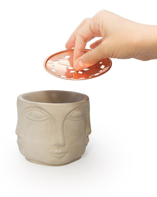 Concre Boz Hand-Cast Copper Incense Burner with Lid