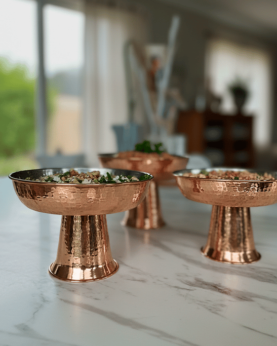 Copper Pedestal Serving Bowl