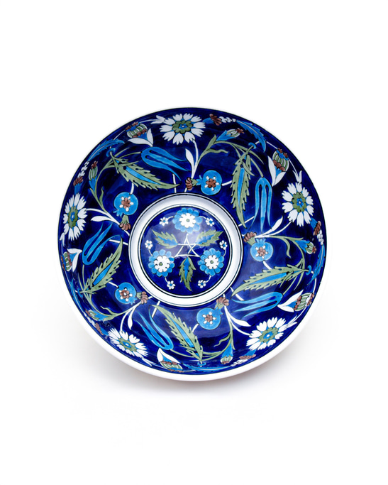 Damascus Patterned Iznik Tile Bowl