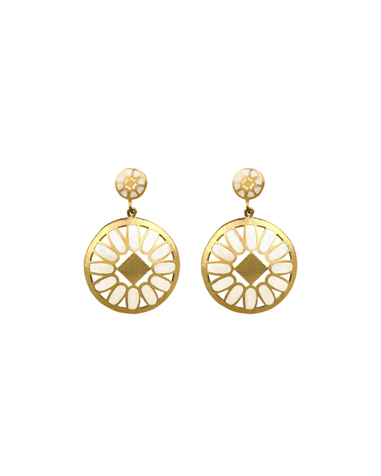 Daphne White Earrings