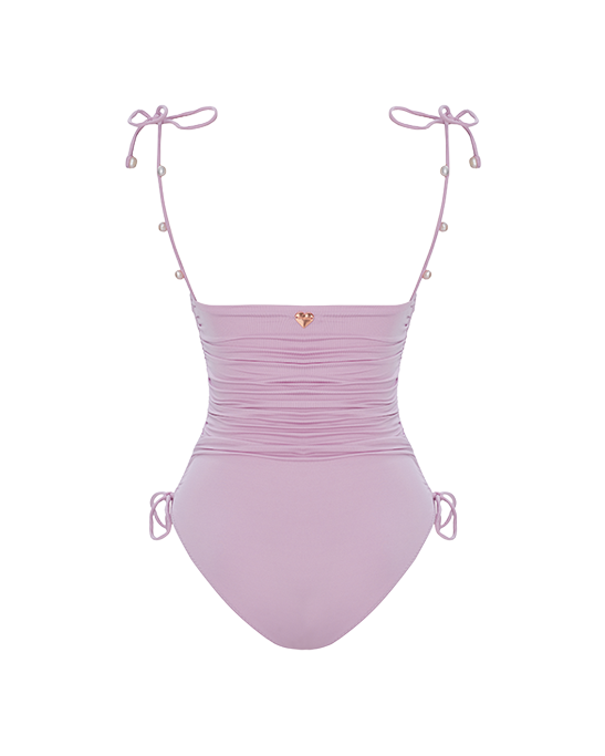 Diana Pink Swimsuit With Real Pearl Details