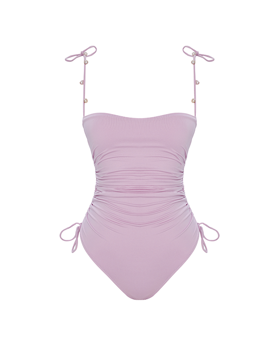 Diana Pink Swimsuit With Real Pearl Details
