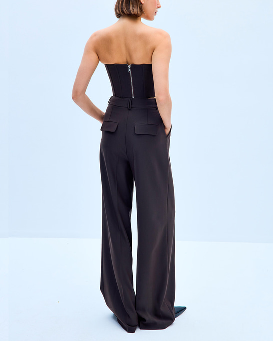 Diritta Pleated Wide-Leg Pants