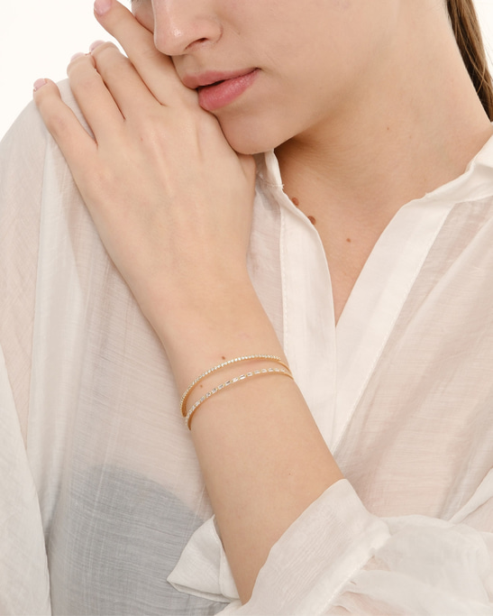 Double Row Mini Stone Gold Plated Bracelet
