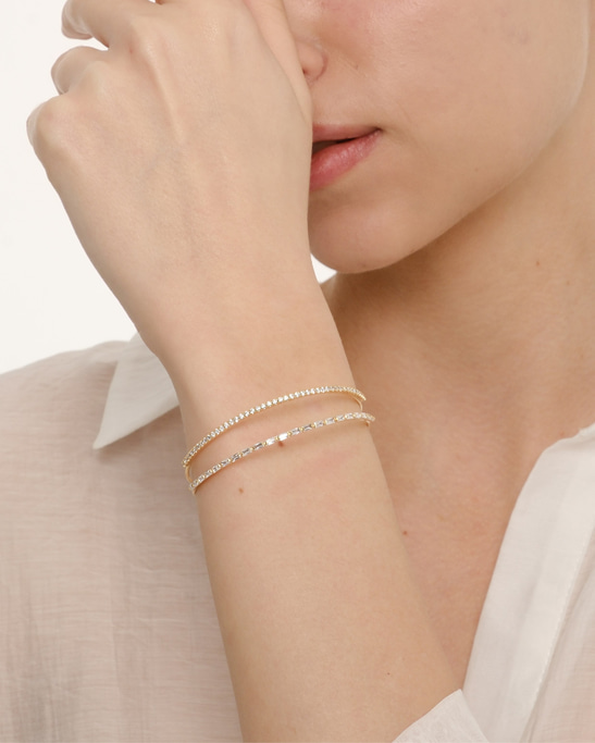 Double Row Mini Stone Gold Plated Bracelet
