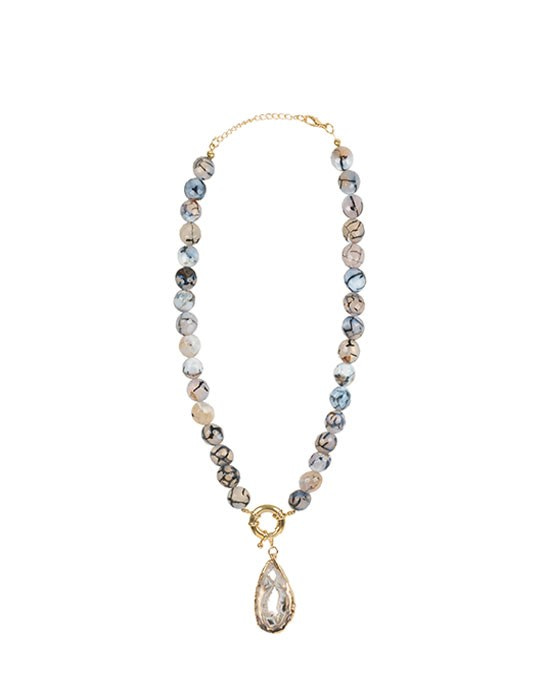 Dragon Vein Agate Stone Necklace