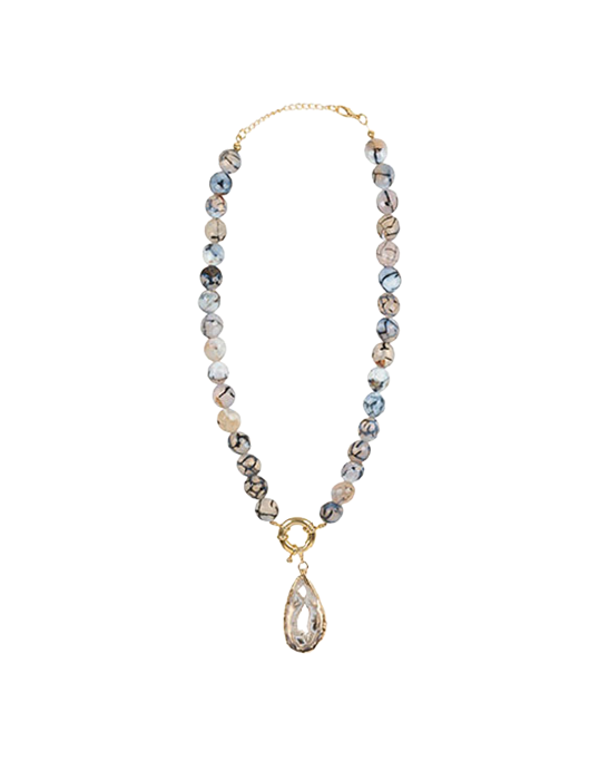 Dragon Vein Agate Stone Necklace