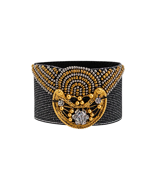 Ethnic Silver Glitter Elastic Bracelet