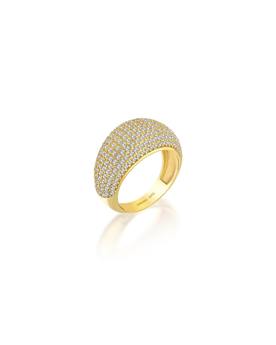 Flare Pavé Ring Gold