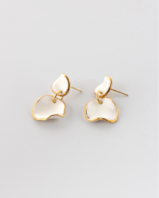 Flow Duo Earrings - White
