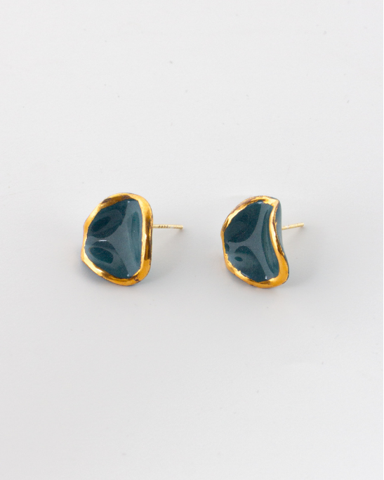 Flow Stud Earrings - Teal