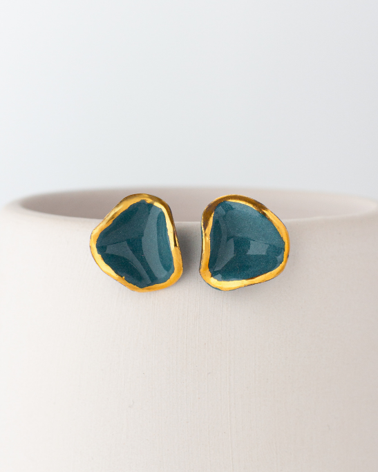 Flow Stud Earrings - Teal