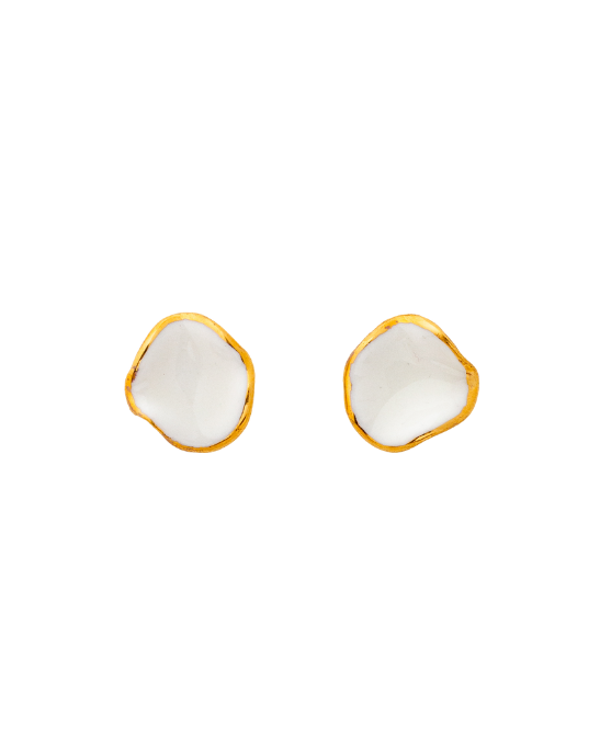 Flow Stud Earrings - White