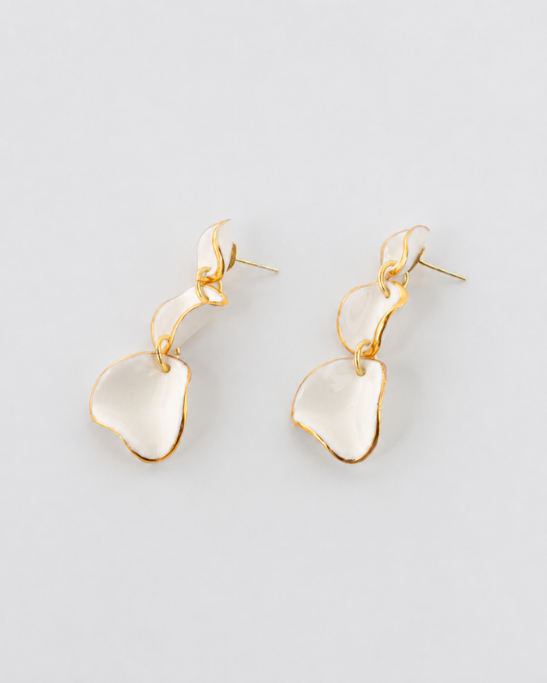 Flow Trio Earrings - White