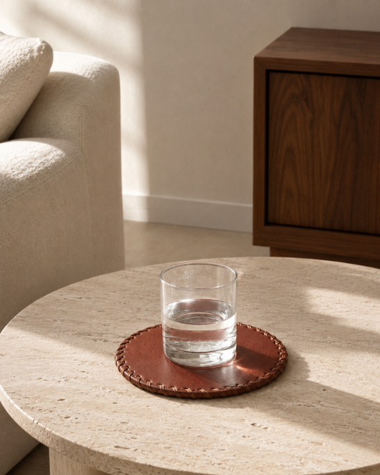Genuine Leather Coaster Set