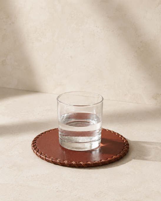 Genuine Leather Coaster Set