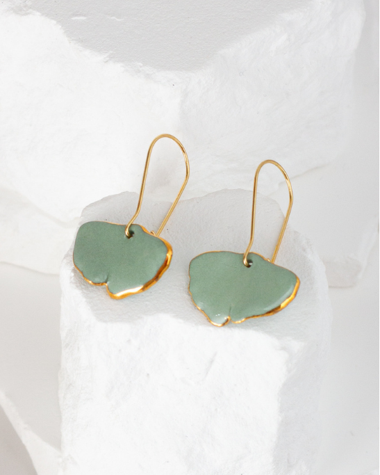 Gingko Dangle Earrings - Sage