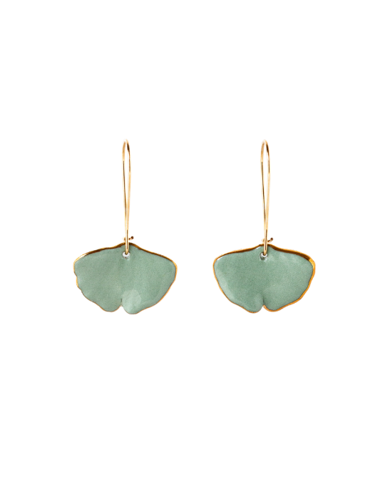 Gingko Dangle Earrings - Sage