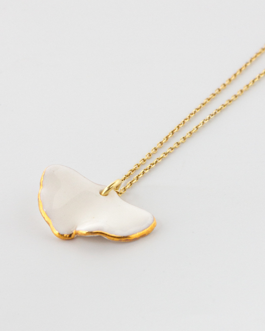 Ginkgo Porcelain Necklace - White