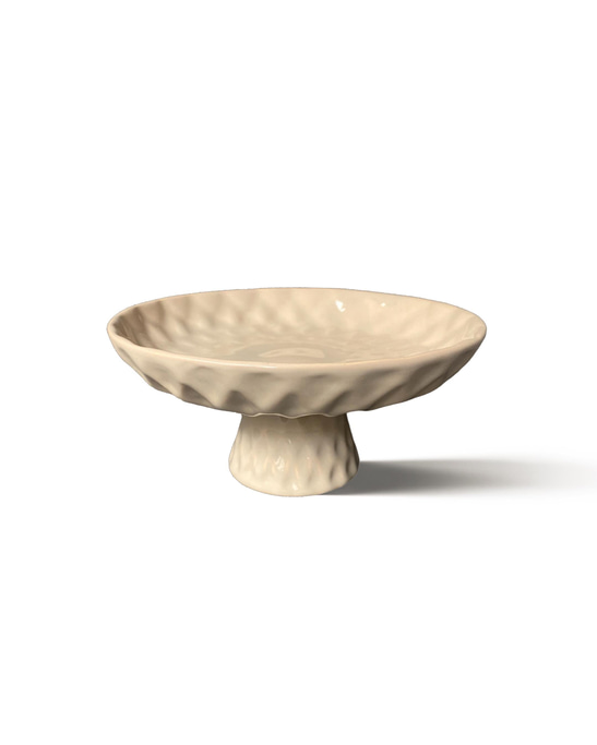 Grace Pedestal Dish in Beige