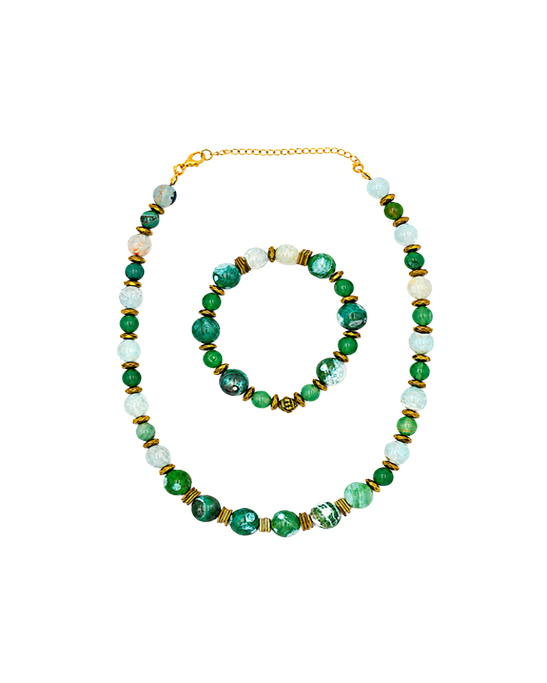 Green Agate Jewelry Set