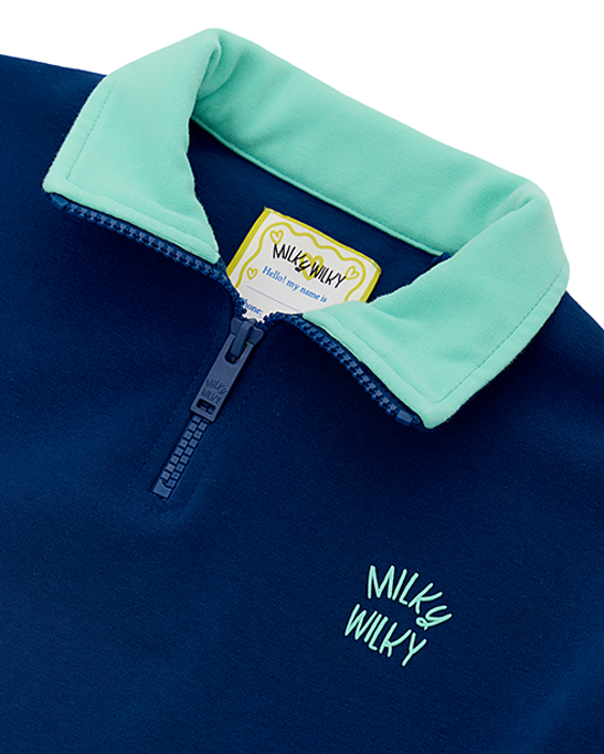 Half Zip Mock Neck Sweatshirt