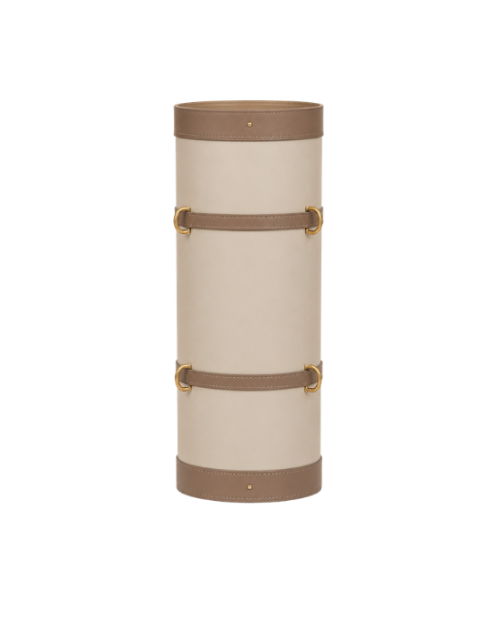 Handmade Genuine Leather Beige Umbrella Stand