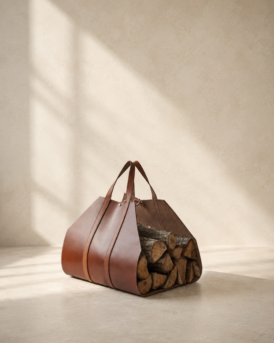 Handmade Genuine Leather Log Holder
