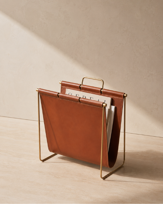 Handmade Genuine Leather Magazine Holder