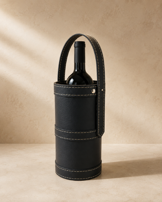 Handmade Genuine Leather Wine Bottle Carrier