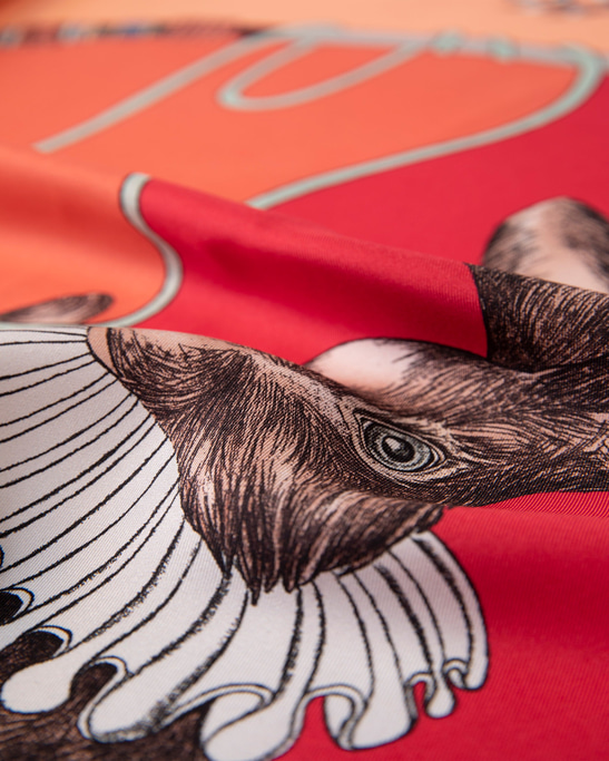 Healer Time / Rabbit & Dove Dusty Pink Silk Twill 90 cm Scarf