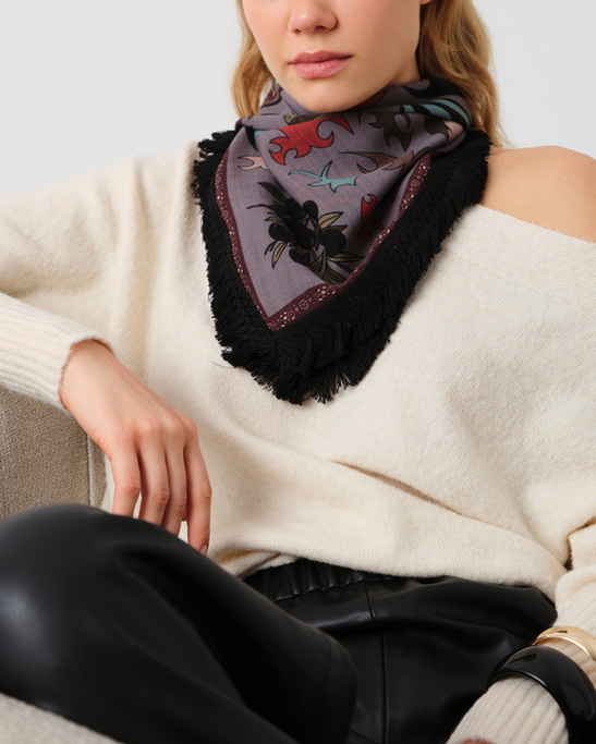 Human Factor Fringed Scarf – Shadow