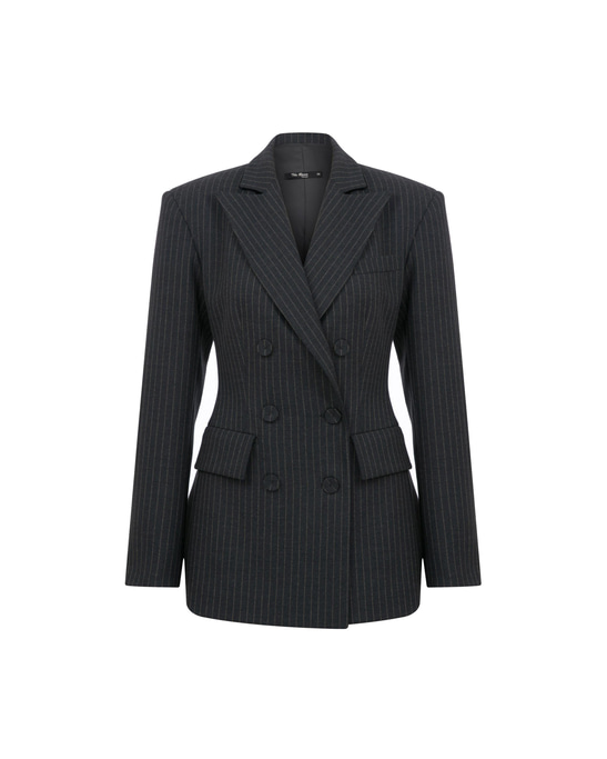 IVV Gray Striped Blazer Jacket