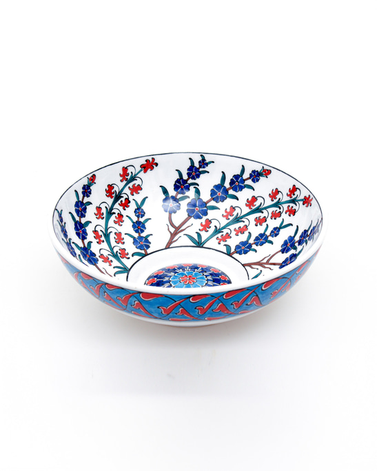 Iznik Tile Bowl with Bahar Branch Motif