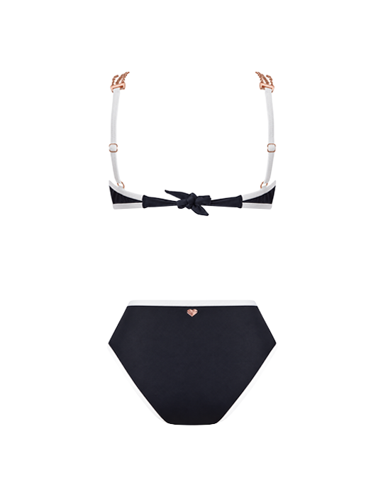 Jane Black Hight Waist Bikini With Rose Gold Chain Straps