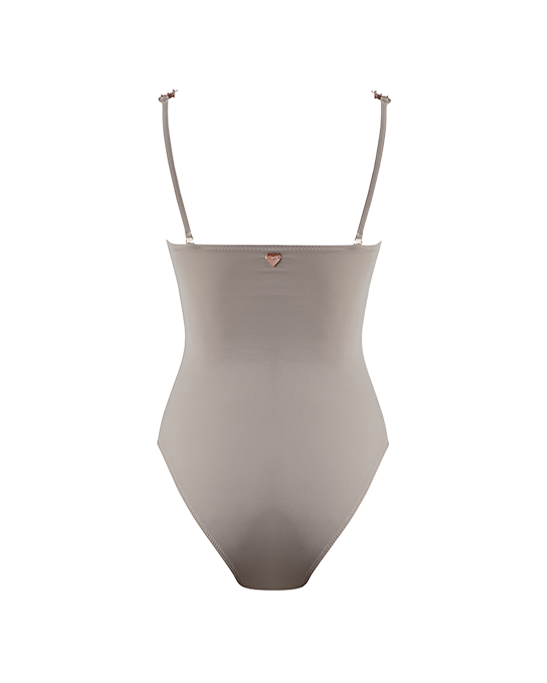 Jane Grey & Green Swimsuit With Rose Gold Chain Straps