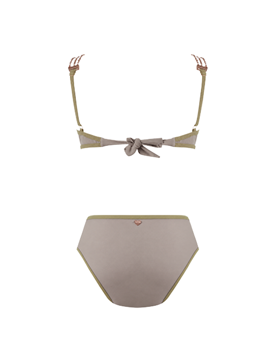 Jane Grey Hight Waist Bikini With Rose Gold Chain Straps