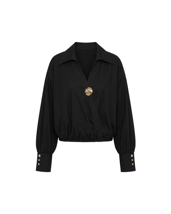 Lana Gold Button Poplin Shirt