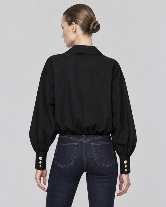 Lana Gold Button Poplin Shirt