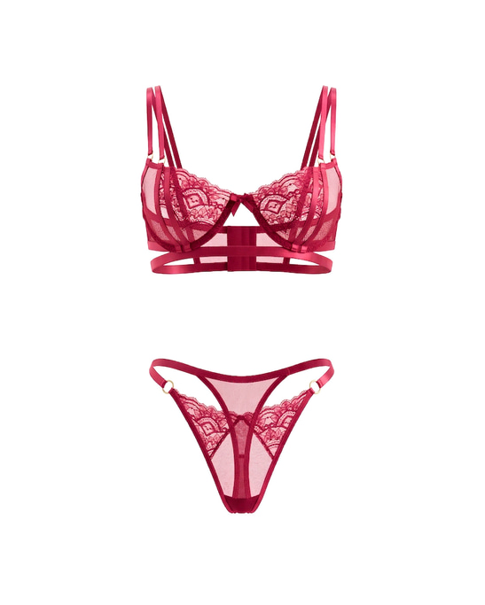 Leila Bra Set in Fuchsia
