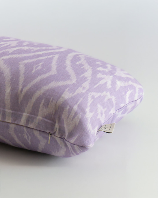 Linen Pillow Cover - Lilac Ikat