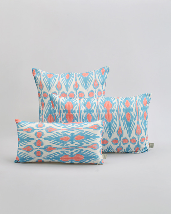 Linen Pillow Cover - Mavi & Mercan