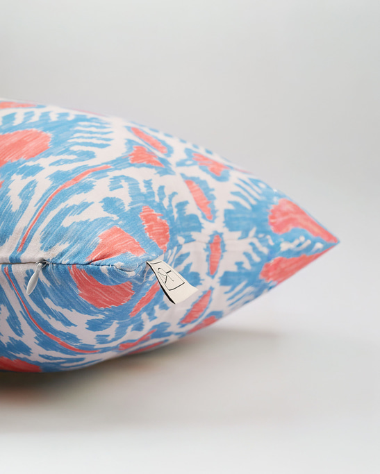 Linen Pillow Cover - Mavi & Mercan