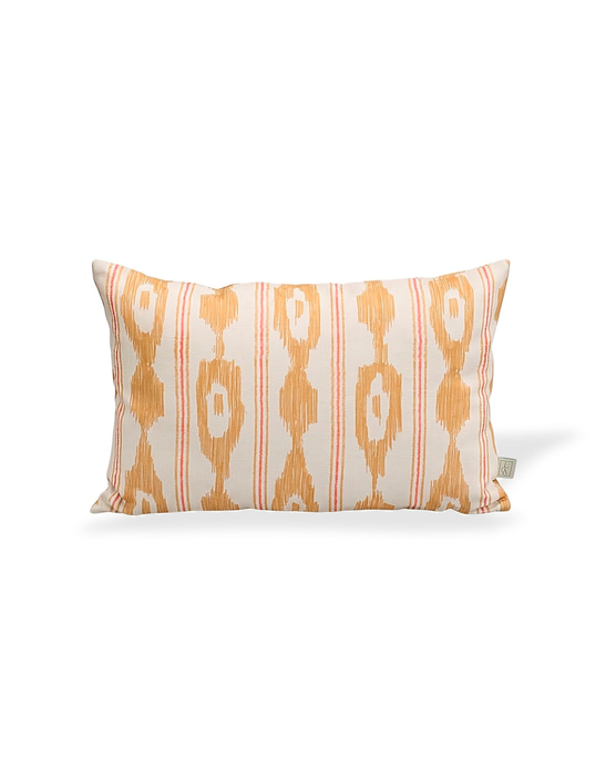 Linen Pillow Cover - Mustard & Coral