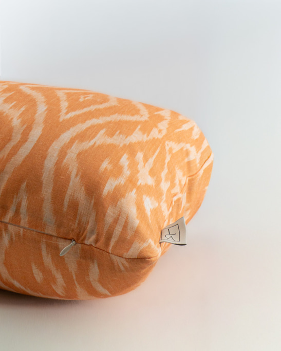 Linen Pillow Cover - Mustard Ikat
